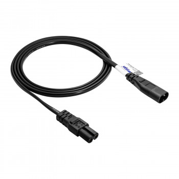Przedłużacz zasilający Akyga AK-RD-08A IEC C8 do IEC C7, 2x 0,5 mm², 1,5 m, czarny