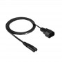 Kabel zasilający Akyga AK-PC-15A IEC C14 do IEC C7, 2x 0,5 mm², 1,5 m, czarny