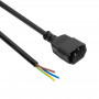 Przewód zasilający Akyga AK-OT-09C IEC C14 z otwartym końcem, 3x 1 mm² miedź, 1,8 m, czarny