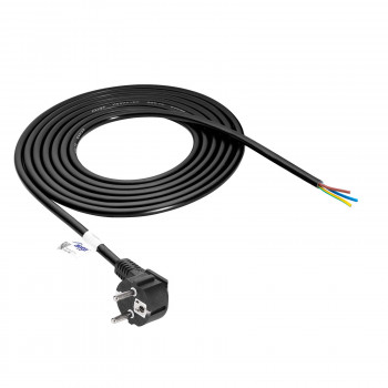 Akyga AK-OT-01S kabel zasilający CEE 7/7 z otwartym końcem, 3x 1,5 mm² miedź, 1,5 m, czarny