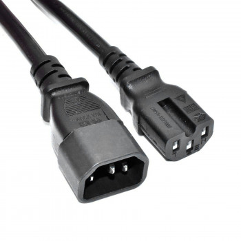 Przedłużacz zasilający serwerowy Akyga AK-UP-07 IEC C14 – IEC C15, miedź 3x1 mm², 3 m, czarny