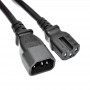 Przedłużacz zasilający serwerowy Akyga AK-UP-07 IEC C14 – IEC C15, miedź 3x1 mm², 3 m, czarny