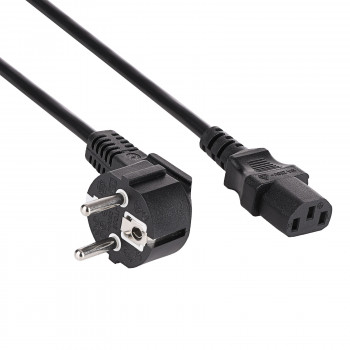 Kabel zasilający Akyga AK-PC-06S CEE 7/7 (Schuko) – IEC C13, miedź 3 x 1,5 mm², 3 m, czarny