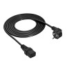 Kabel zasilający do serwera Akyga AK-UP-01S CEE 7/7 (Schuko) – IEC C19, miedź 3 x 1,5 mm², 16 A, 1,8 m, czarny