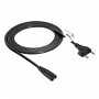Kabel zasilający Akyga AK-RD-02A CEE 7/16 (Europlug) – IEC C7 (ósemka), CCA 2 x 0,5 mm², 3 m, czarny