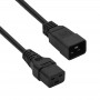 Przedłużacz zasilający do serwera Akyga AK-UP-03S IEC C20 – IEC C19, miedź 3 x 1,5 mm², 16 A, 1,8 m, czarny