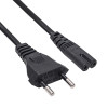 Kabel zasilający Akyga AK-RD-04A CEE 7/16 (Europlug) – IEC C7 (ósemka), CCA 2 x 0,5 mm², 0,5 m, czarny