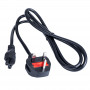 Kabel zasilający Akyga AK-AG-02A UK BS 1363 (typ G) – IEC C5 (koniczynka), CCA 3 x 0,5 mm², 1,5 m, czarny