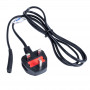 Kabel zasilający Akyga AK-AG-03A UK BS 1363 (typ G) – IEC C7 (ósemka), CCA 2 x 0,5 mm², 1,5 m, czarny