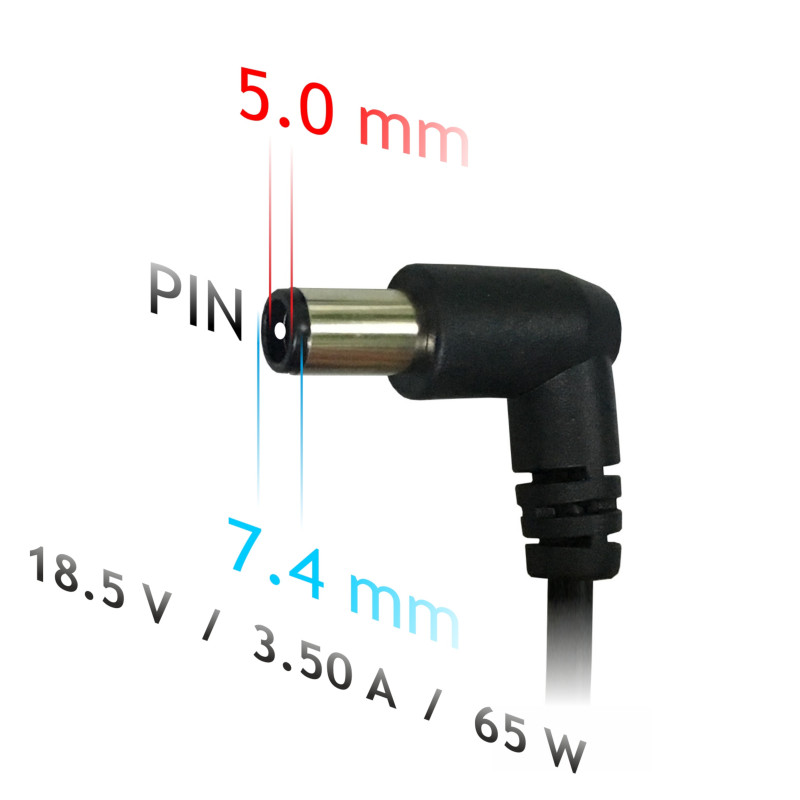 Akyga AK-ND-03 zasilacz do laptopa 18,5 V / 3,5 A, 65 W, 7,4 x 5,0 mm + pin, 1,2 m, do laptopów HP