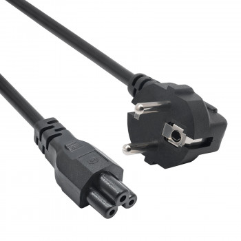 Akyga AK-NB-08C Przewód zasilający do laptopa CEE 7/7 do IEC C5, 3x 0,75 mm² miedź, 1 m, czarny