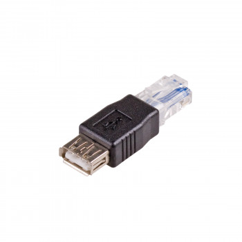 Akyga AK-AD-27 adapter USB-A (F) na RJ45 (M), czarny
