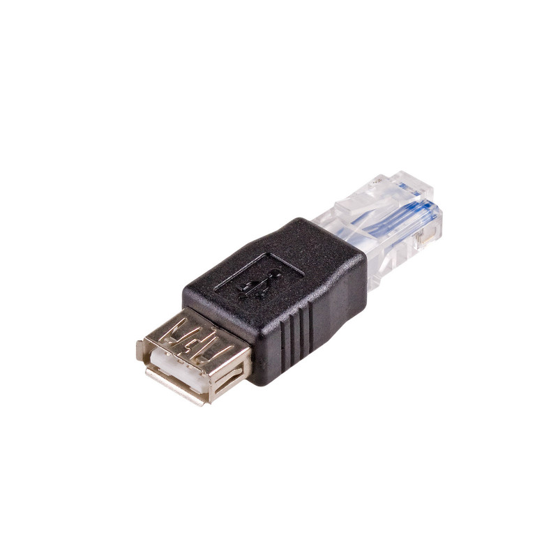 Akyga AK-AD-27 adapter USB-A (F) na RJ45 (M), czarny