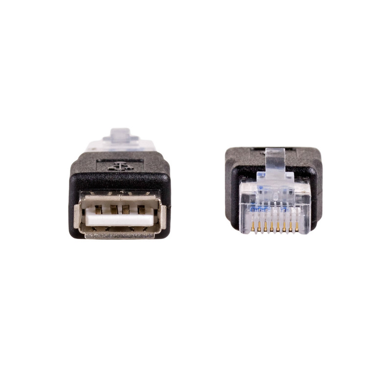 Akyga AK-AD-27 adapter USB-A (F) na RJ45 (M), czarny