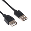 Akyga AK-USB-23 przedłużacz USB 2.0 USB-A (M) do USB-A (F), 15 cm, czarny