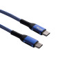 Kabel USB-C – USB-C w oplocie Akyga AK-USB-36, USB 2.0, 100 W, 0,5 m, niebieski