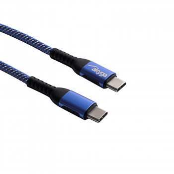 Kabel USB-C – USB-C w oplocie Akyga AK-USB-36, USB 2.0, 100 W, 0,5 m, niebieski