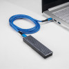 Kabel USB-C – USB-C w oplocie Akyga AK-USB-36, USB 2.0, 100 W, 0,5 m, niebieski