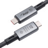 Kabel USB-C – USB-C w oplocie Akyga AK-USB-45, USB4, 40 Gb/s, 240 W, 1 m, szary
