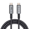 Kabel USB-C – USB-C w oplocie Akyga AK-USB-45, USB4, 40 Gb/s, 240 W, 1 m, szary