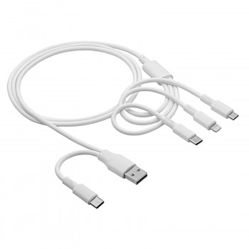 Akyga AK-USB-52 kabel USB USB-A + USB-C do Micro-USB + USB-C + Lightning, 1,2 m