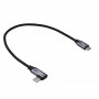 Kabel USB-C – USB-C w oplocie z wtykiem kątowym Akyga AK-USB-53, USB 2.0, 60 W, 0,3 m, czarny