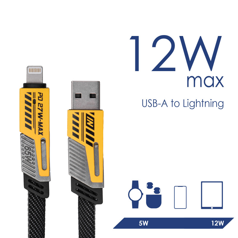 Kabel 4w1 w oplocie Akyga AK-USB-57 USB-A/USB-C – USB-C/Lightning, USB 2.0, 65 W, 1 m, szary
