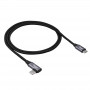Kabel USB-C – USB-C w oplocie z wtykiem kątowym Akyga AK-USB-54, USB 2.0, 60 W, 1 m, czarny