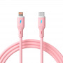 Akyga AK-USB-71 kabel silikonowy USB-C do Lightning, USB 2.0, 30 W, 1 m, różowy