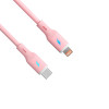 Akyga AK-USB-71 kabel silikonowy USB-C do Lightning, USB 2.0, 30 W, 1 m, różowy