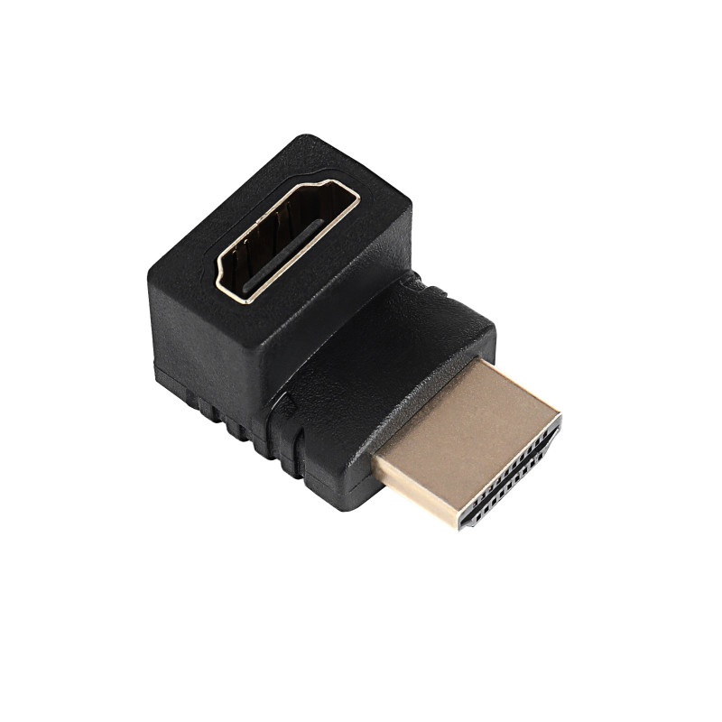 Adapter HDMI Akyga AK-AD-70 wtyk – gniazdo, kątowy 90° w górę, HDMI 1.4, 4K, czarny