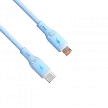 Akyga AK-USB-72 kabel silikonowy USB-C do Lightning, USB 2.0, 30 W, 1 m, niebieski