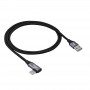 Akyga AK-USB-74 kabel USB-A do kątowego USB-C oplot, USB 2.0, 60 W, 1 m, czarny