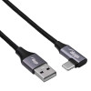 Akyga AK-USB-74 kabel USB-A do kątowego USB-C oplot, USB 2.0, 60 W, 1 m, czarny