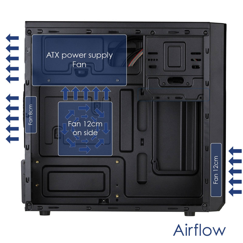 Obudowa Micro ATX Akyga AK17BK, 2x USB 3.0, bez zasilacza, czarna