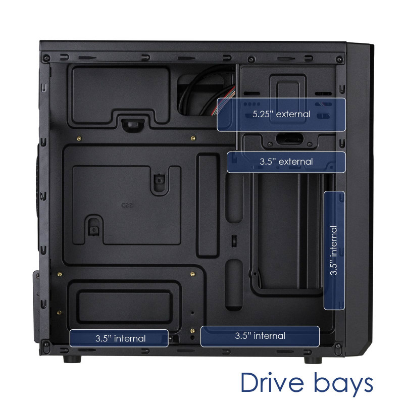 Obudowa Micro ATX Akyga AK17BK, 2x USB 3.0, bez zasilacza, czarna