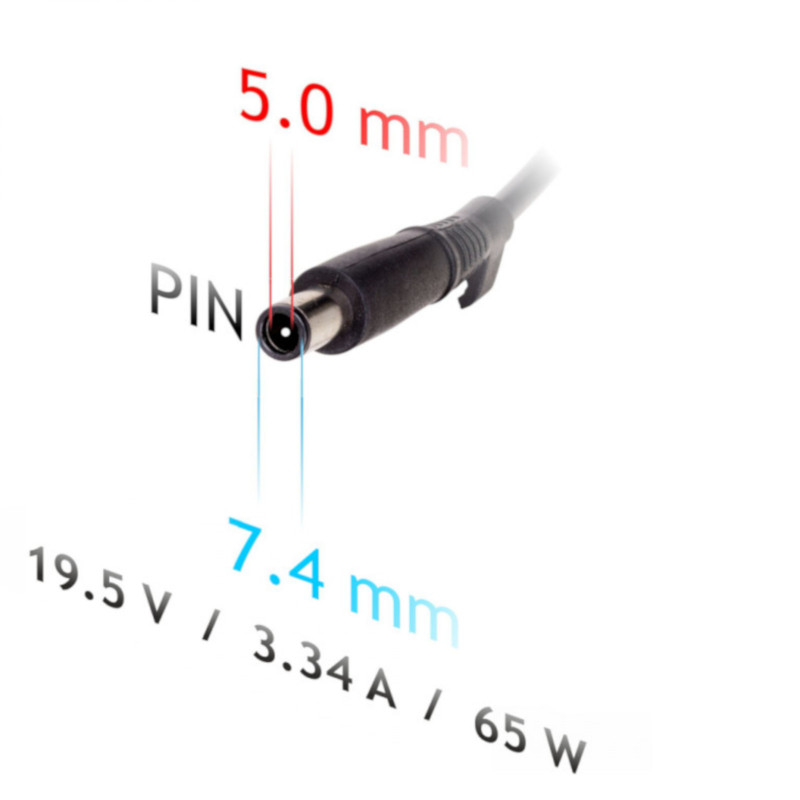 Akyga AK-ND-33 samochodowy zasilacz do laptopa 19,5 V / 3,34 A, 65 W, 7,4 x 5,0 mm + pin, do laptopów Dell