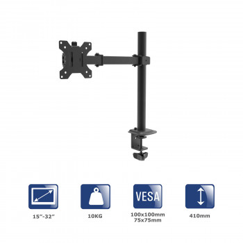 Uchwyt biurkowy na jeden monitor Akyga AK-MB-01, 15-32", do 10 kg, VESA 75/100, czarny