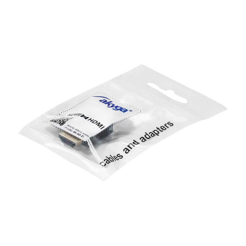 Akyga AK-AD-21 Adapter HDMI (M) do HDMI (M), czarny
