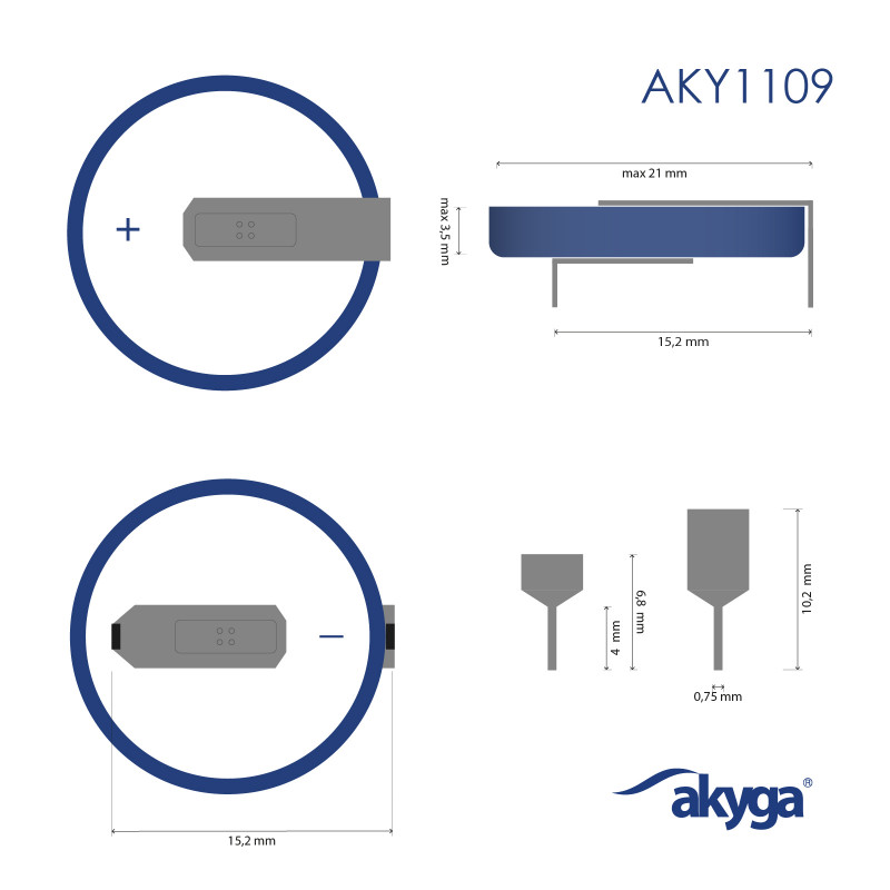 Bateria litowa Akyga AKY1109 CR2032 HP2B 3 V 210 mAh z 2 pinami, rozstaw 15,2 mm (THT)