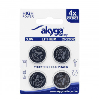 Bateria litowa Akyga AKY2100 CR2032 3 V 210 mAh, 4 szt. (Blister)