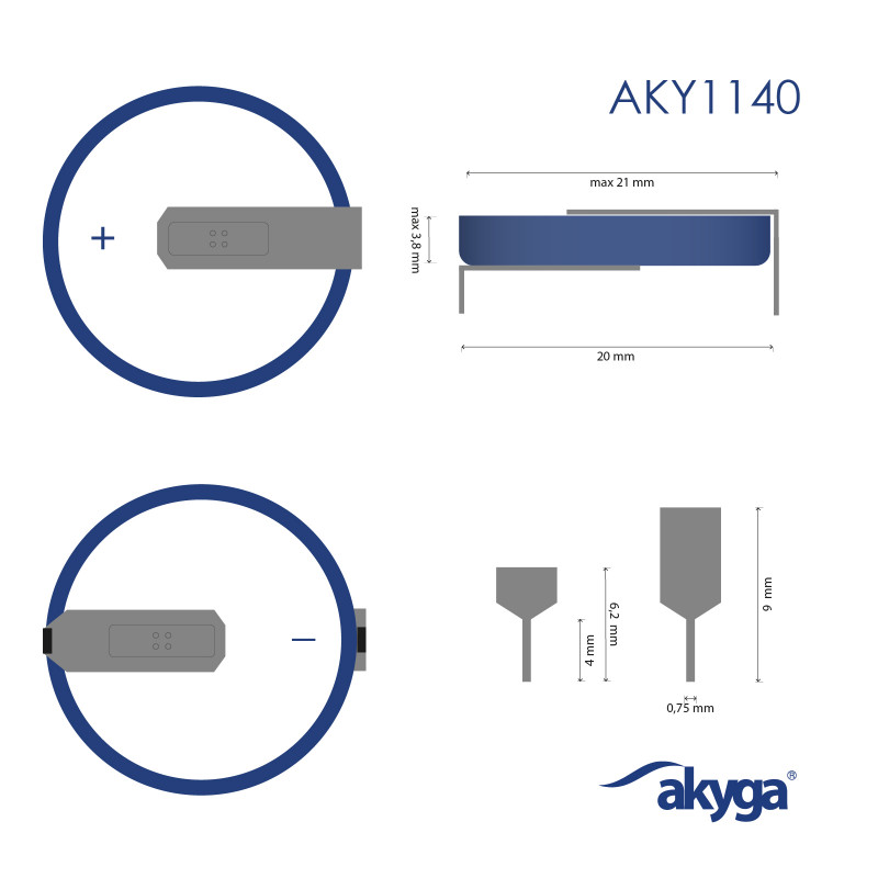Bateria litowa Akyga AKY1140 CR2032 HP2D 3 V 210 mAh z 2 pinami, rozstaw 20 mm