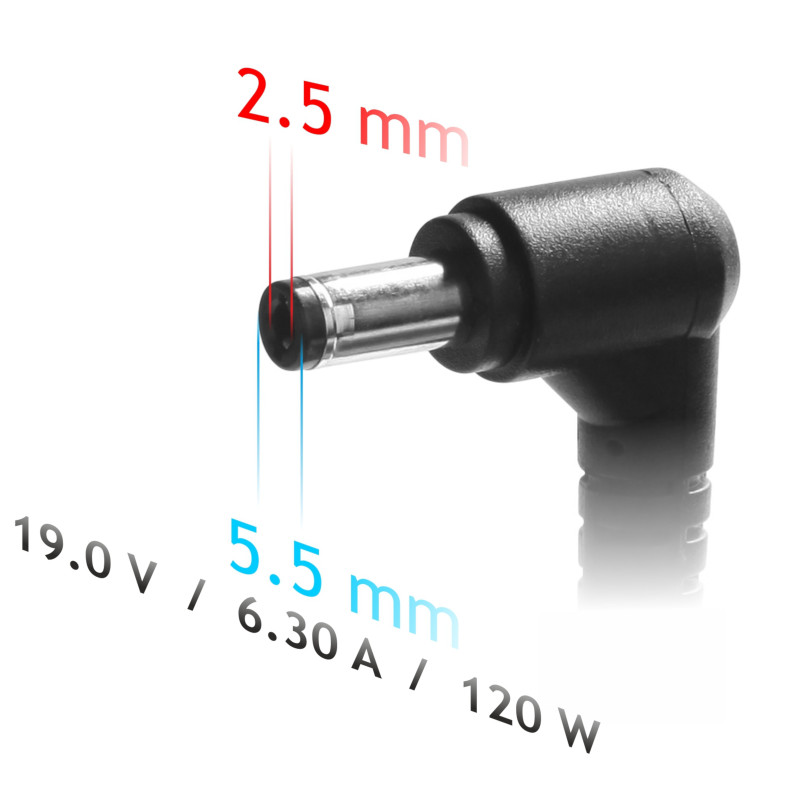 Akyga AK-ND-44 zasilacz do laptopa 19 V / 6,3 A, 120 W, 5,5 x 2,5 mm, 1,2 m