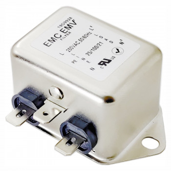 Akyga EN2020-6-F jednofazowy filtr EMI, 6 A, 120-250 V AC, 50/60 Hz, złącza 6,3 mm