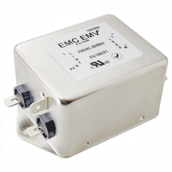 Filtr przeciwzakłóceniowy EMI jednofazowy Akyga EN2070-10-F 10 A, 120–250 V AC, 50/60 Hz, złącza 6,3 mm