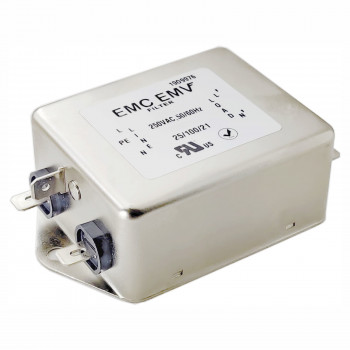 Filtr przeciwzakłóceniowy EMI jednofazowy Akyga EN2080-6-F 6 A, 120–250 V AC, 50/60 Hz, złącza 6,3 mm