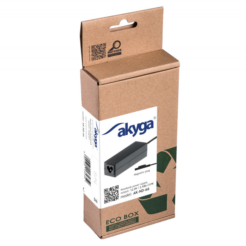 Akyga AK-ND-66 zasilacz do laptopa 12 V / 2,58 A, 31 W, Surface Connect, 1,2 m, do laptopów Microsoft Surface Pro 3 / Pro 4