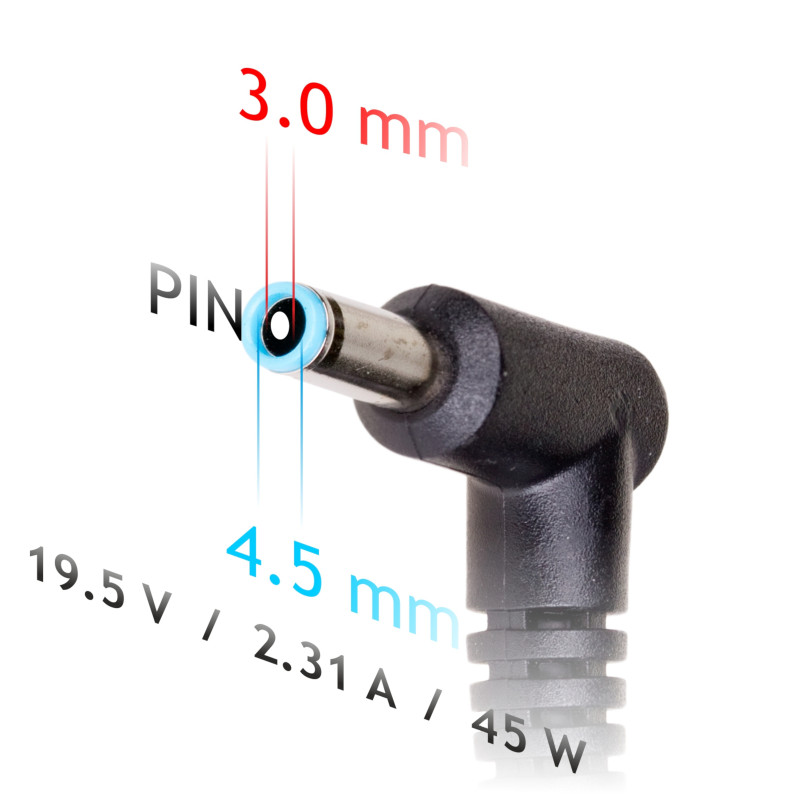 Akyga AK-ND-69 zasilacz do laptopa 19,5 V / 2,31 A, 45 W, 4,5 x 3,0 mm + pin, 1,2 m, do laptopów HP