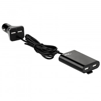 Ładowarka samochodowa 12/24V Akyga AK-CH-10 45W 4x USB-A 5V / 9A modularna czarna