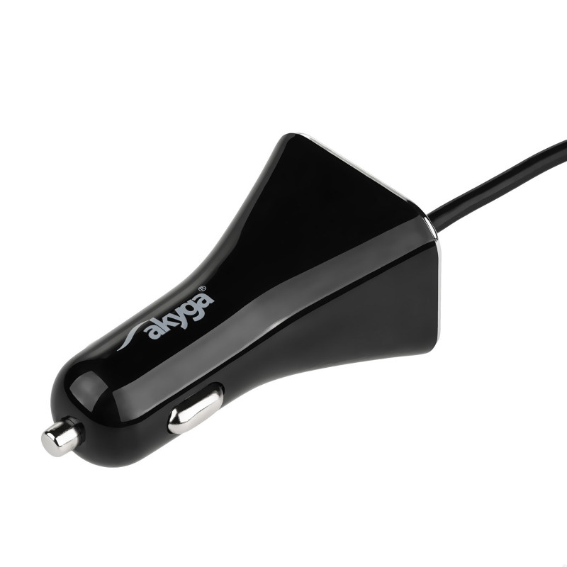 Ładowarka samochodowa 12/24V Akyga AK-CH-10 45W 4x USB-A 5V / 9A modularna czarna